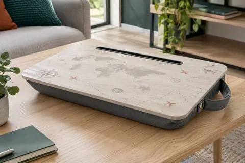 Plateau Legami pour ordinateur portable avec coussin rembourré, fente pour tablette et poignée latérale