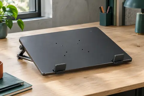 Plateau noir PerfectHD pour ordinateur portable avec butées rabattables et fixation VESA